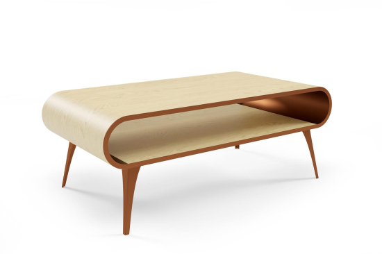 ARISTO – elegancki stolik kawowy z blatem z obłogu dębowego